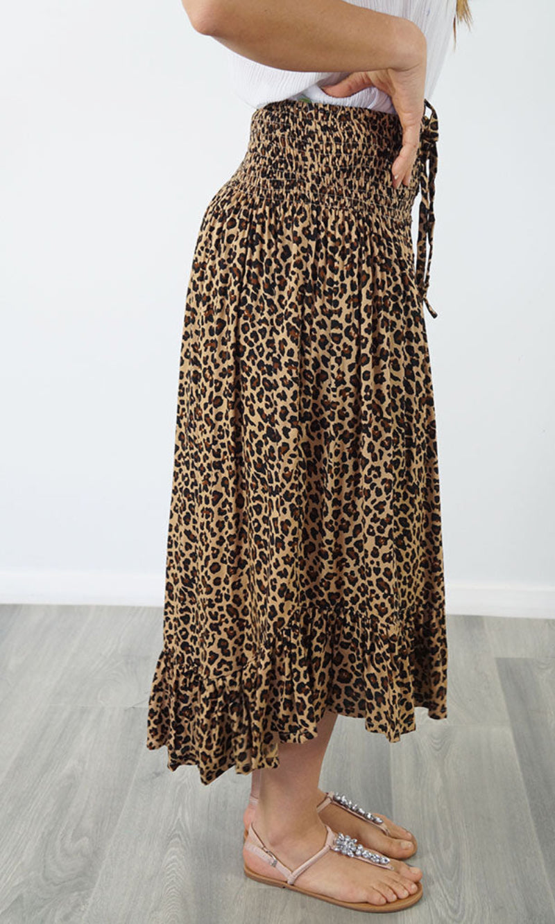 Rayon Skirt Tangelo Baby Cheetah