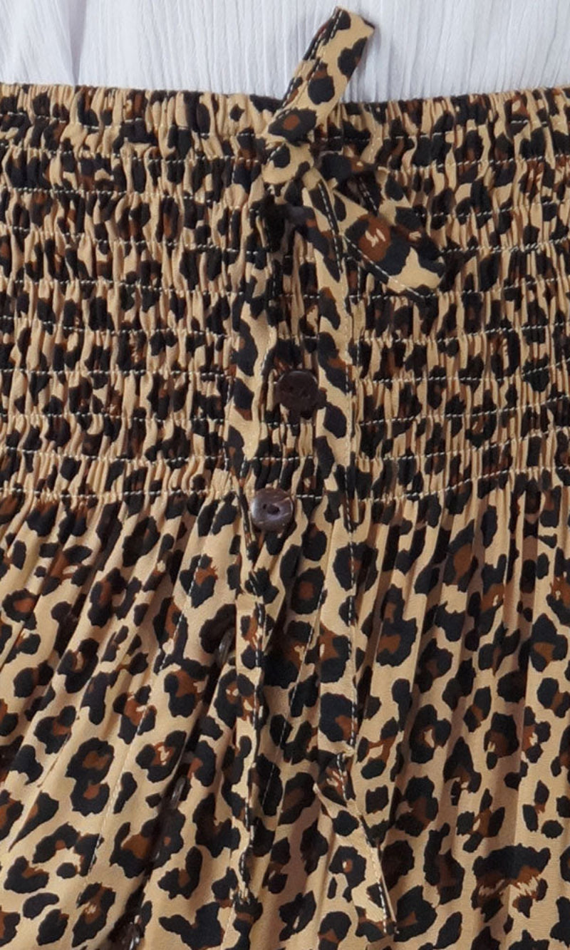 Rayon Skirt Tangelo Baby Cheetah