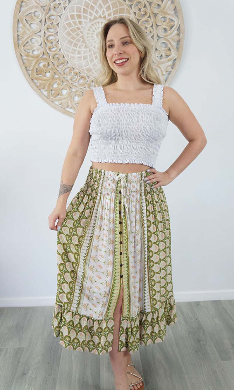 Rayon Skirt Tangelo Scallops, More Colours