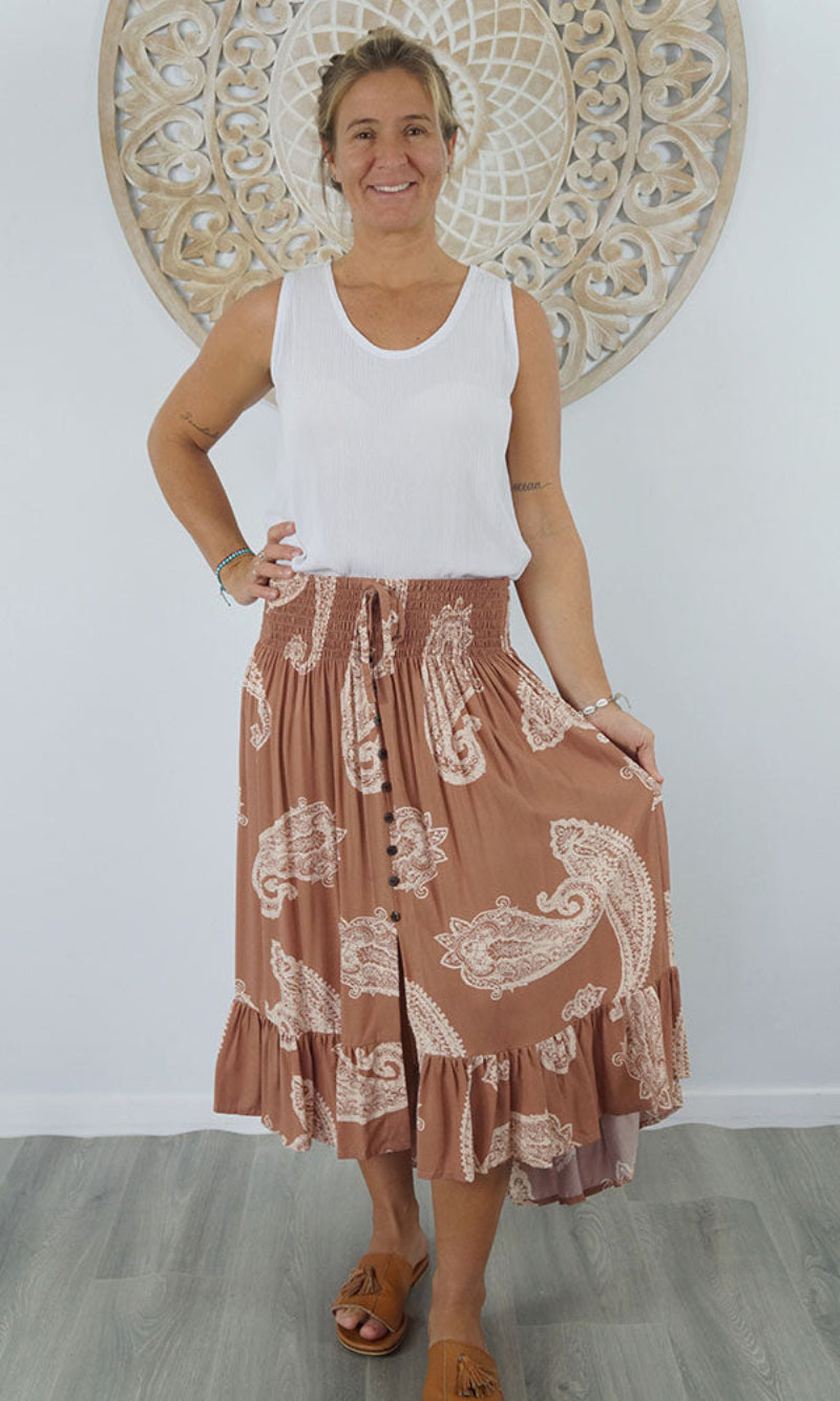 Rayon Skirt Tangelo Tree of Life, More Colours