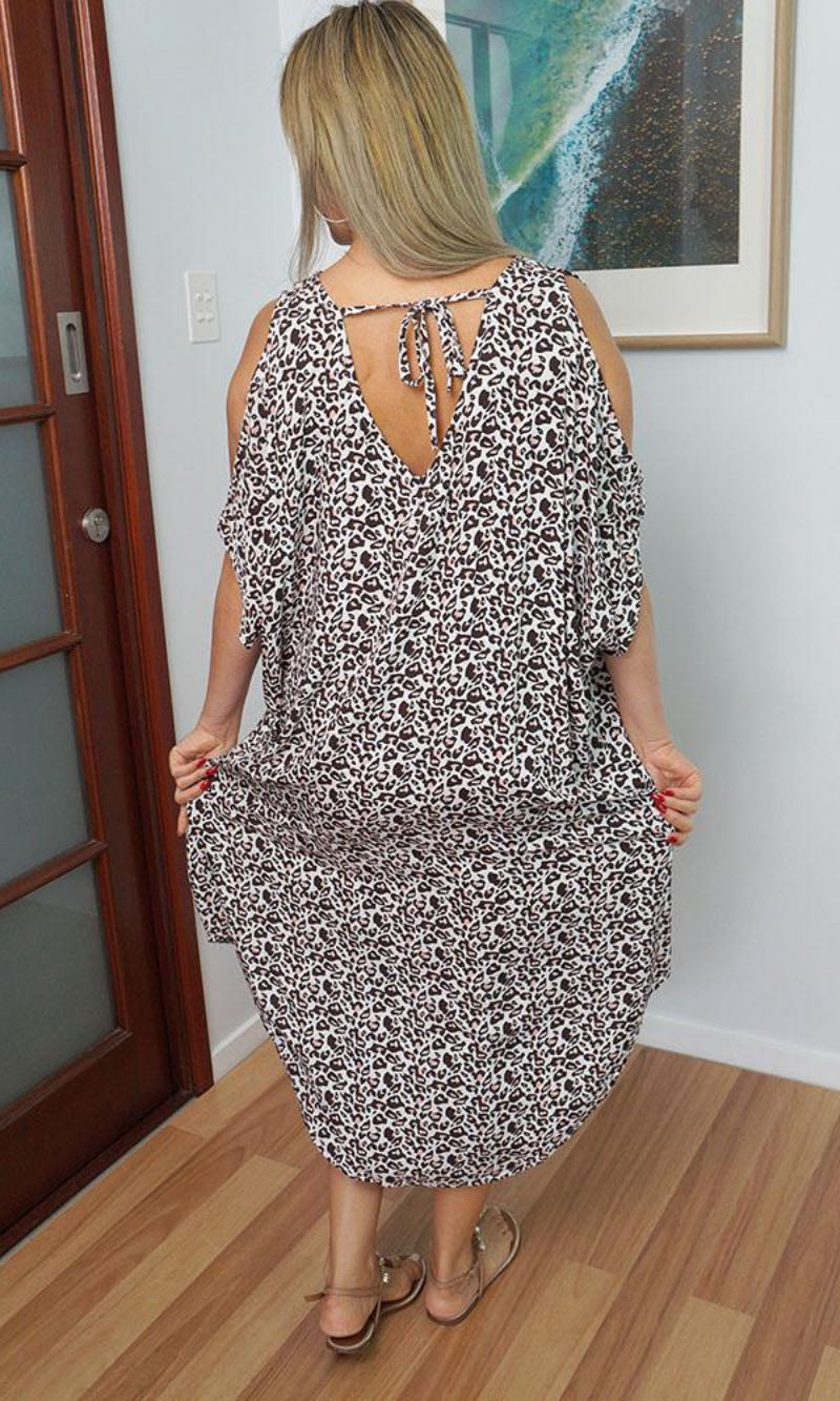 Rayon Dress Tea Tree Tanzania White