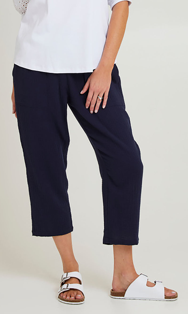 Cotton 7/8's Pant Textured Byron, More Colours