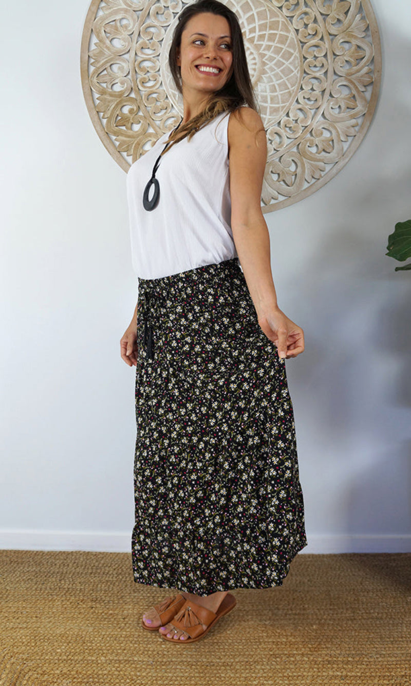 Rayon Skirt Tiered Starflower, More Colours
