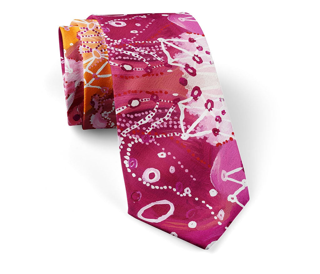 Aboriginal Art Necktie Set by Steven Jupurrurla Nelson