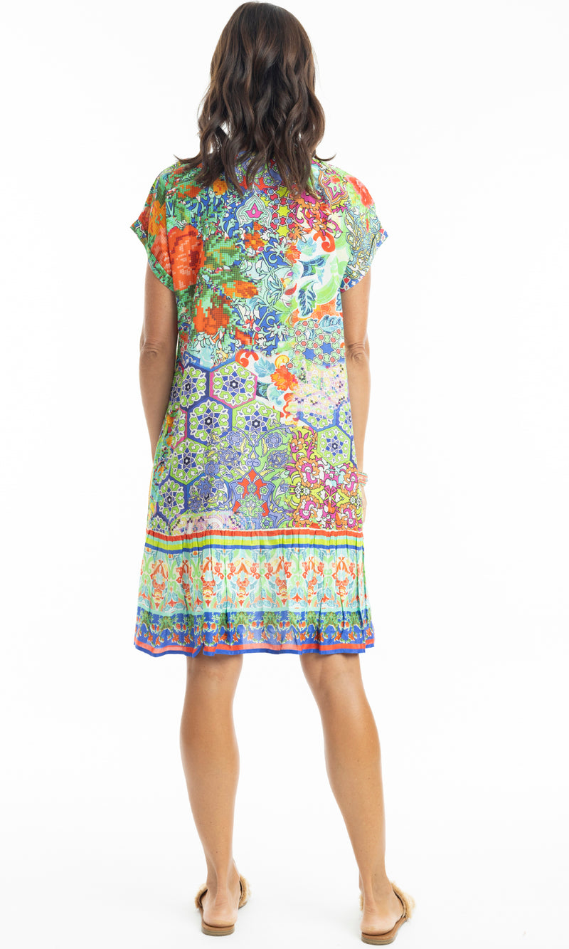 Rayon Dress Shift with Frill Hem Tara