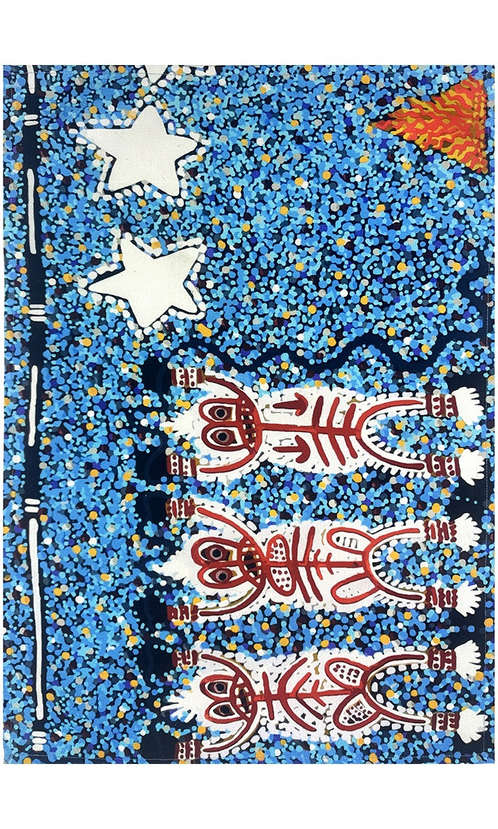 Aboriginal Art Cotton Tea Towel by Cedric Varcoe (2)