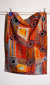 Aboriginal Art Cotton Tea Towel by Mary Napangardi Brown