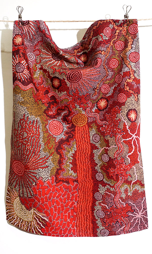 Aboriginal Art Cotton Tea Towel by  Damien & Yilpi Marks (4)