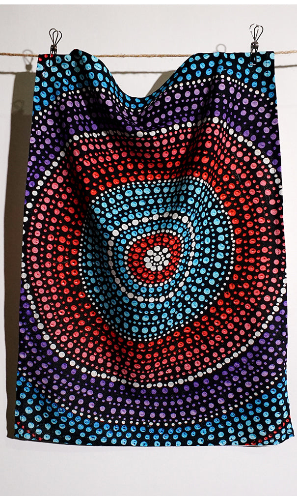 Aboriginal Art Cotton Tea Towel by Olivia Wilson