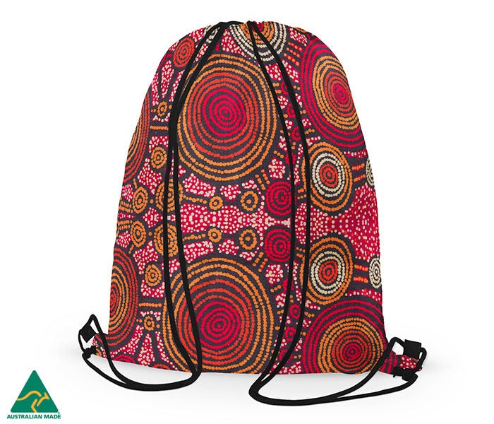 Aboriginal Art Drawstring Bag Teddy Gibson