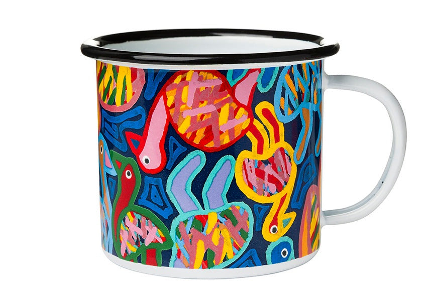 Aboriginal Art Enamel Mug Thelma Beeton