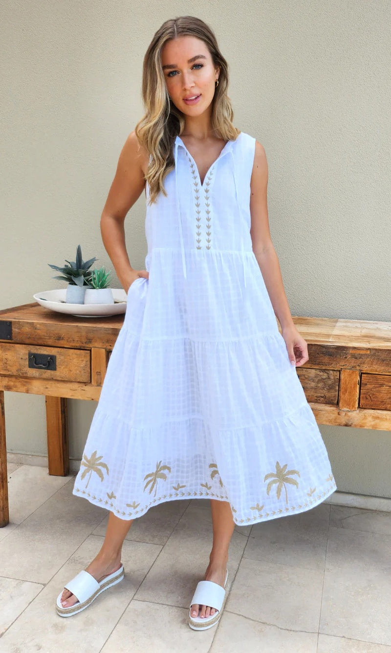 Cotton Dress Oasis White