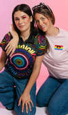 Aboriginal Art Ladies Fitted Polo Together - Pride Worn Proudly