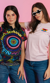 Aboriginal Art Ladies Fitted Polo Together - Pride Worn Proudly
