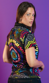 Aboriginal Art Ladies Fitted Polo Together - Pride Worn Proudly