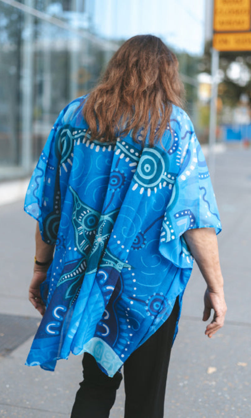 Aboriginal Art Chiffon Shawl Together We Rise