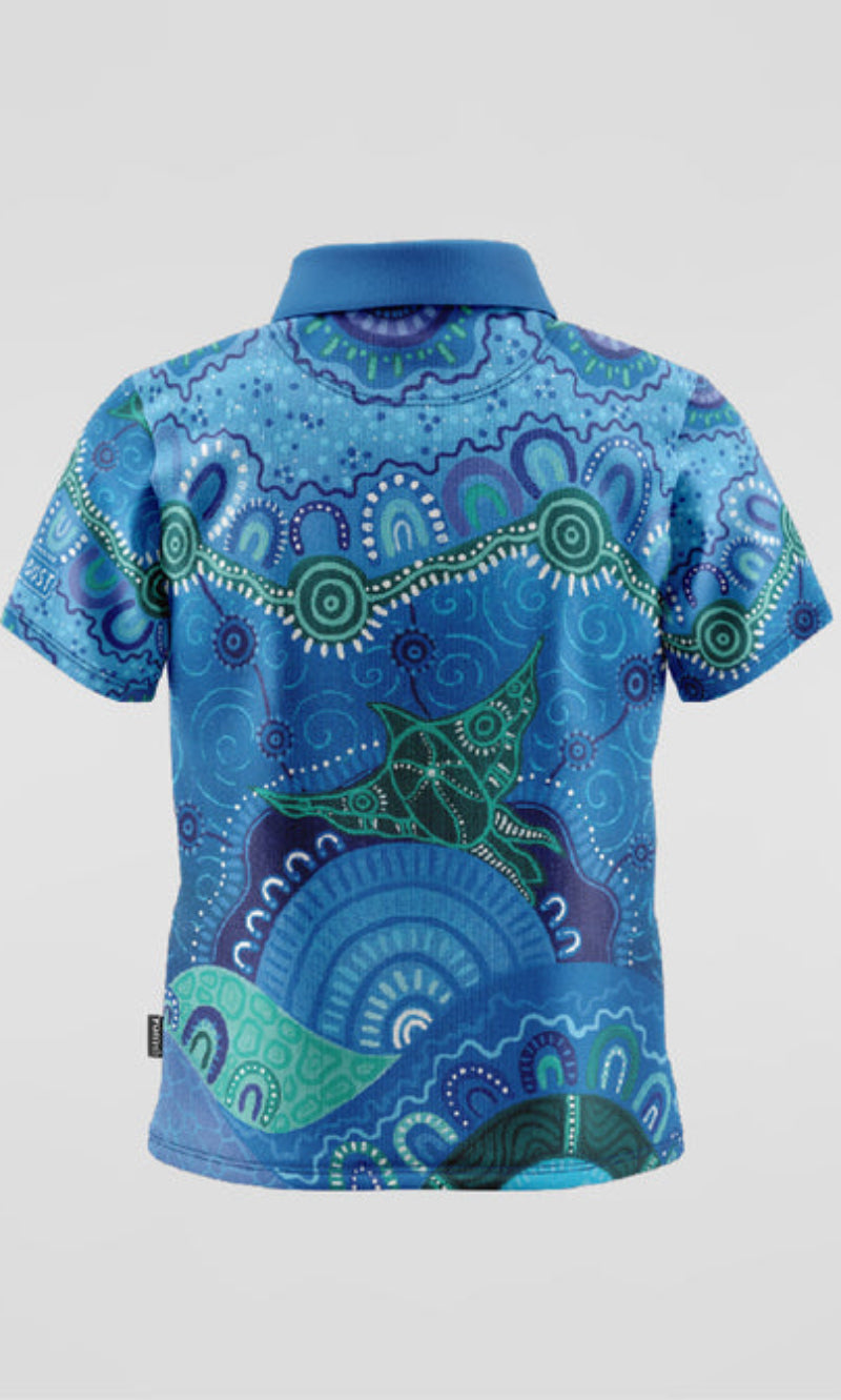 Aboriginal Art Kids Unisex Polo Together We Rise