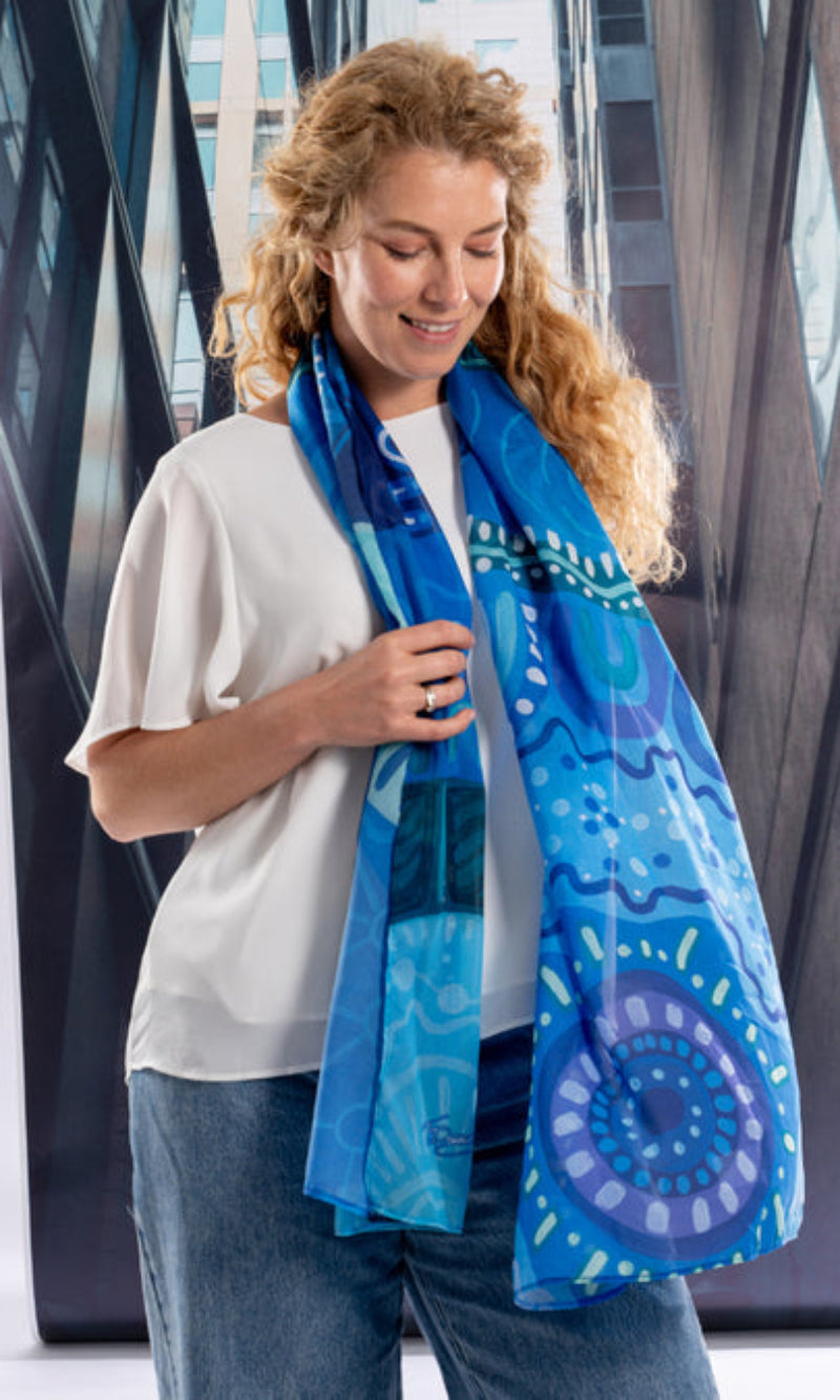 Aboriginal Art Scarf Together We Rise