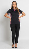 Aboriginal Art Ladies Fitted Bamboo (Simpson) Polo Tribes of Women