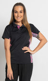 Aboriginal Art Ladies Fitted Bamboo (Simpson) Polo Tribes of Women