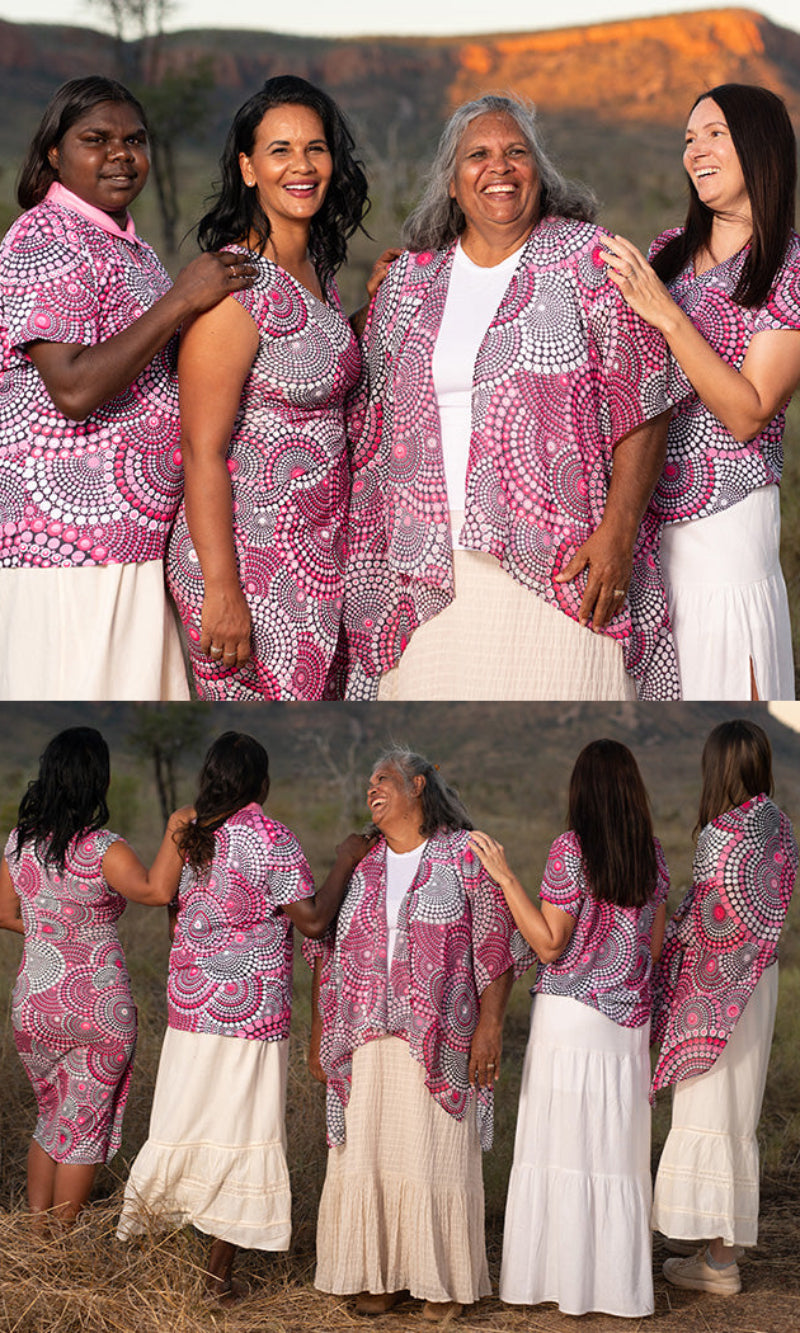 Aboriginal Art Chiffon Shawl Tribe of Women