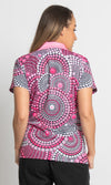 Aboriginal Art Ladies Fitted Polo Tribes of Women