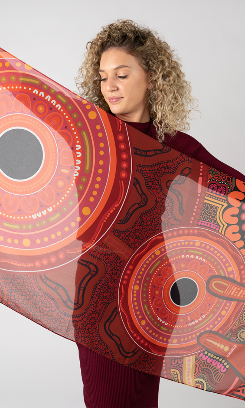 Aboriginal Art Scarf Winyarr Woka