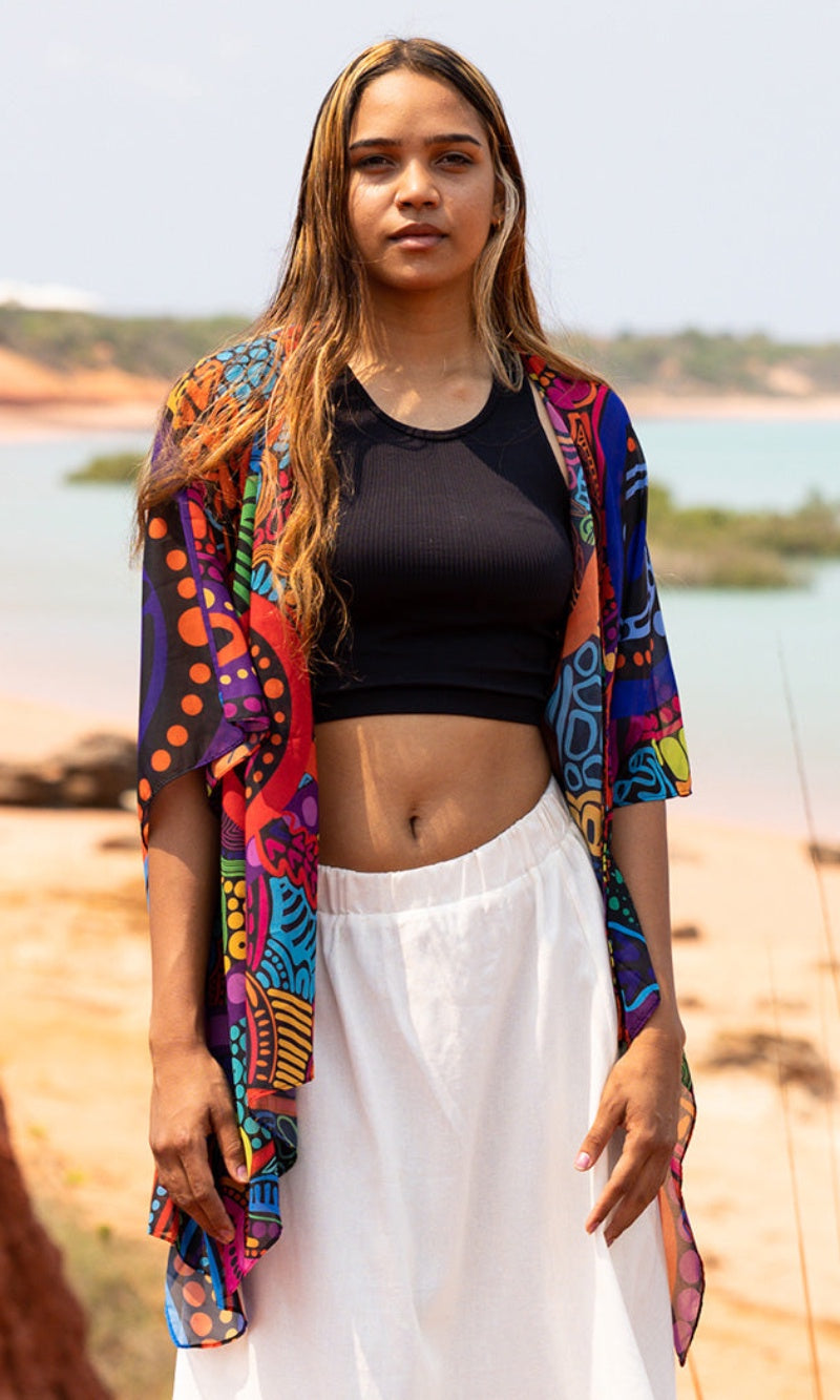 Aboriginal Art Scarf Woka Land-Ground