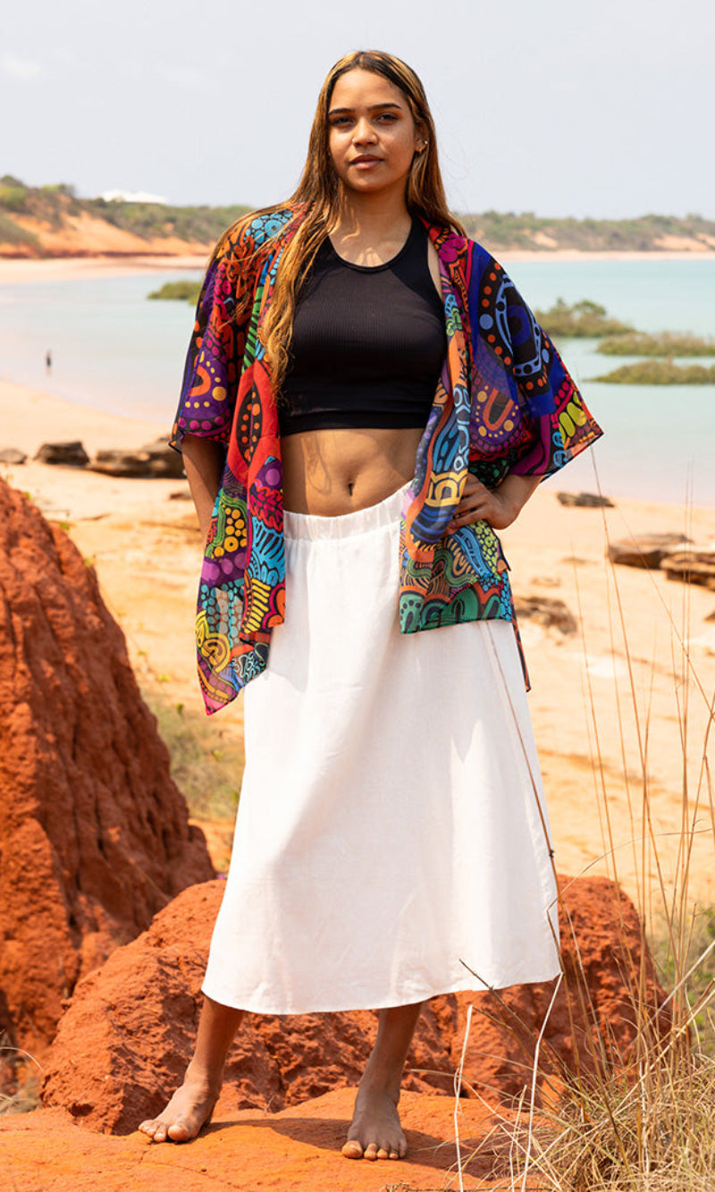 Aboriginal Art Scarf Woka Land-Ground