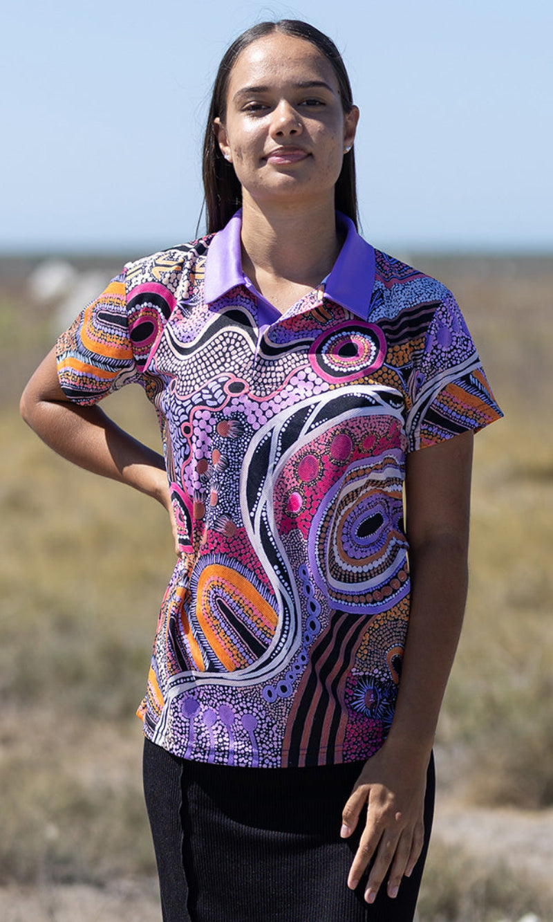 Aboriginal Art Ladies Fitted Waugal