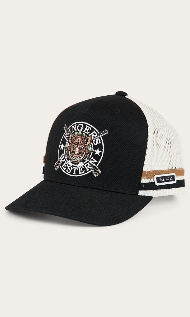 Wild Boar Trucker Deep Fit Cap Black