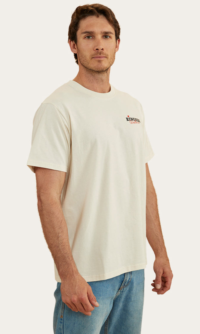 Wild Card Mens Loose Fit T-Shirt Off White