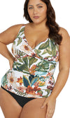 Into The Saltu Delacroix Tankini Top White, Multifit D Cup to G Cup