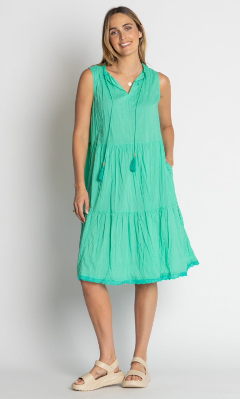 Cotton Sleeveless Dress Celeste, More Colours