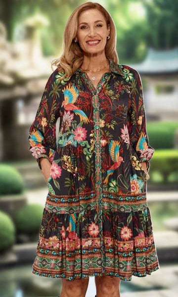 Rayon Tiered Dress Cuckoo – Azure Beach and Resort Wear