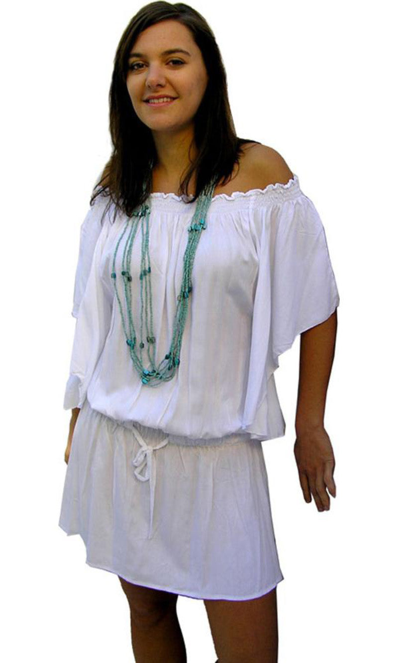 Rayon Dress Short Wing Plain, More Colours