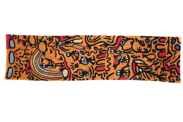 Aboriginal Art Wool Chainstitch Table Runner by Cedric Varcoe
