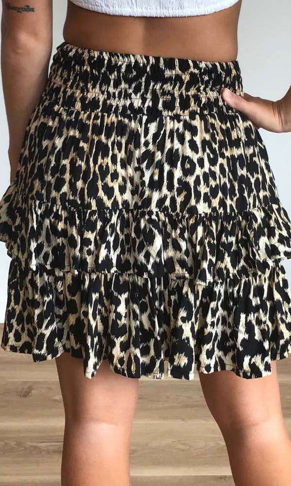 Rayon Skirt Havana Leopard