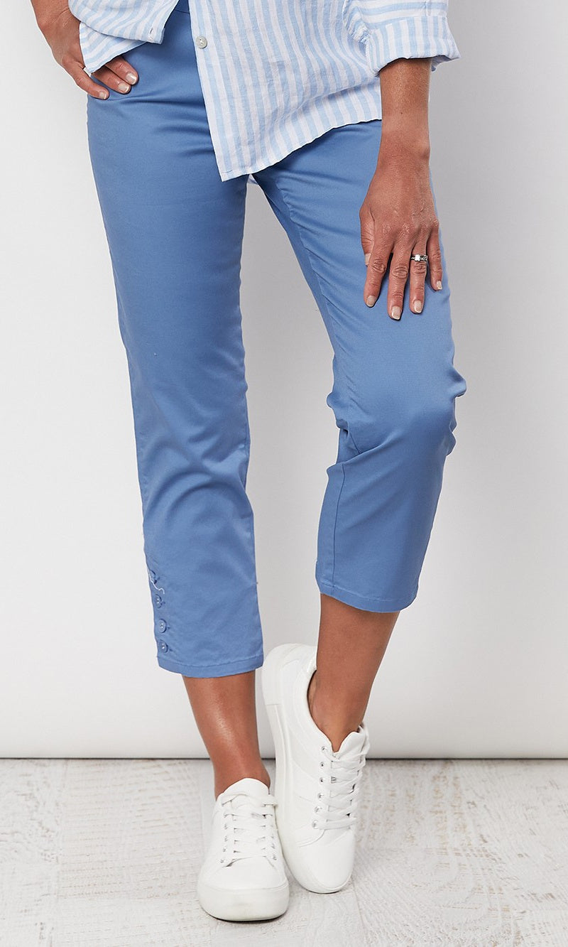 Cotton Stretch Twill Cropped Pant