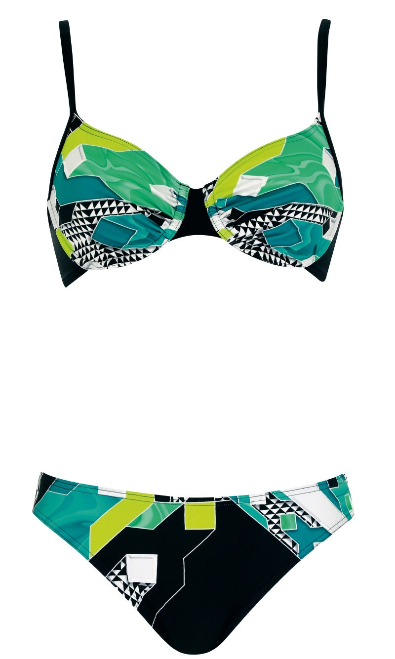 Bikini Set Eclectic Green, Special Order B Cup to F Cup