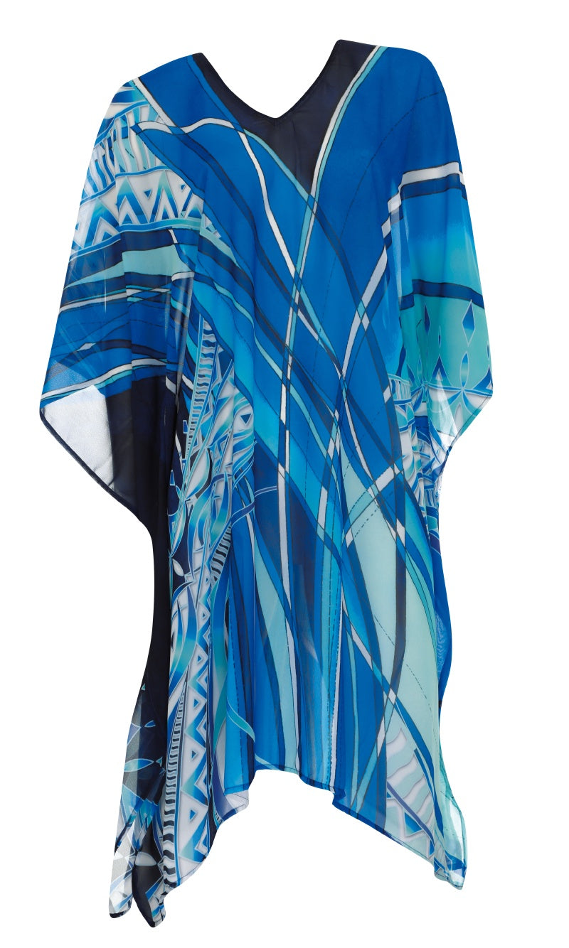 Poncho Shades of Blue, Special Order S - 3XL