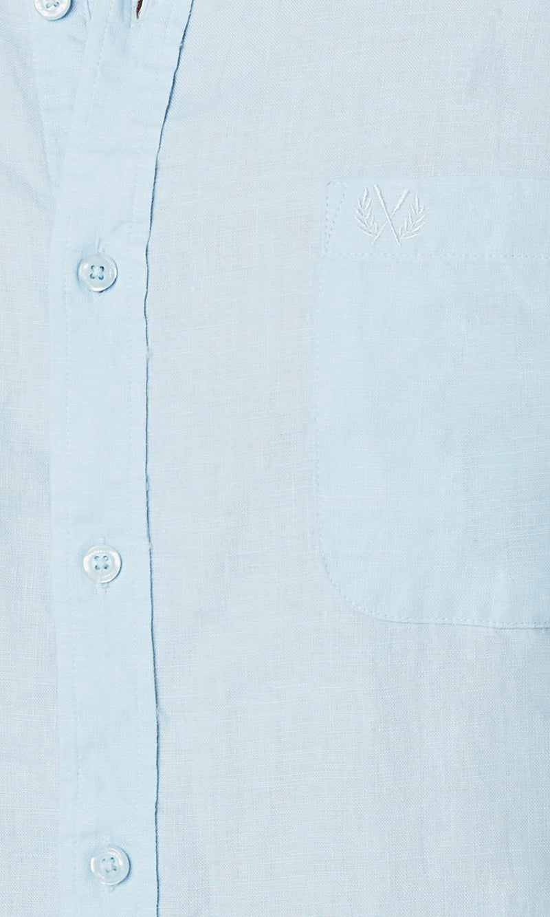 Linen Shirt Long Sleeve Blue
