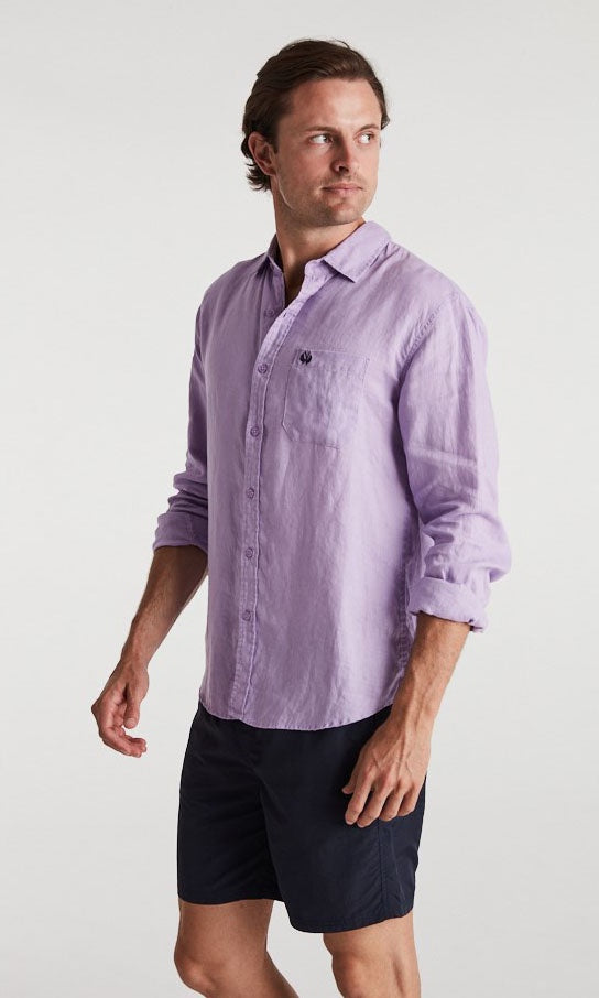 Linen Shirt Long Sleeve Lavender
