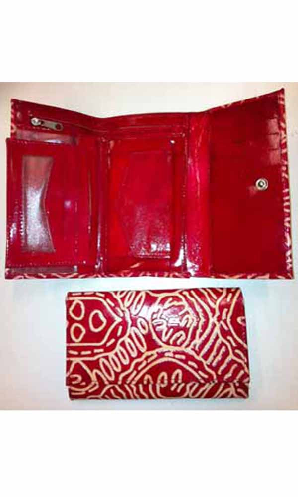 Aboriginal Art Ladies Leather Wallet Medium by Bridgett Wallace