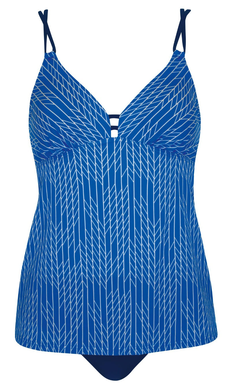 Tankini Set Blue on Blue, Special Order A Cup to D Cup