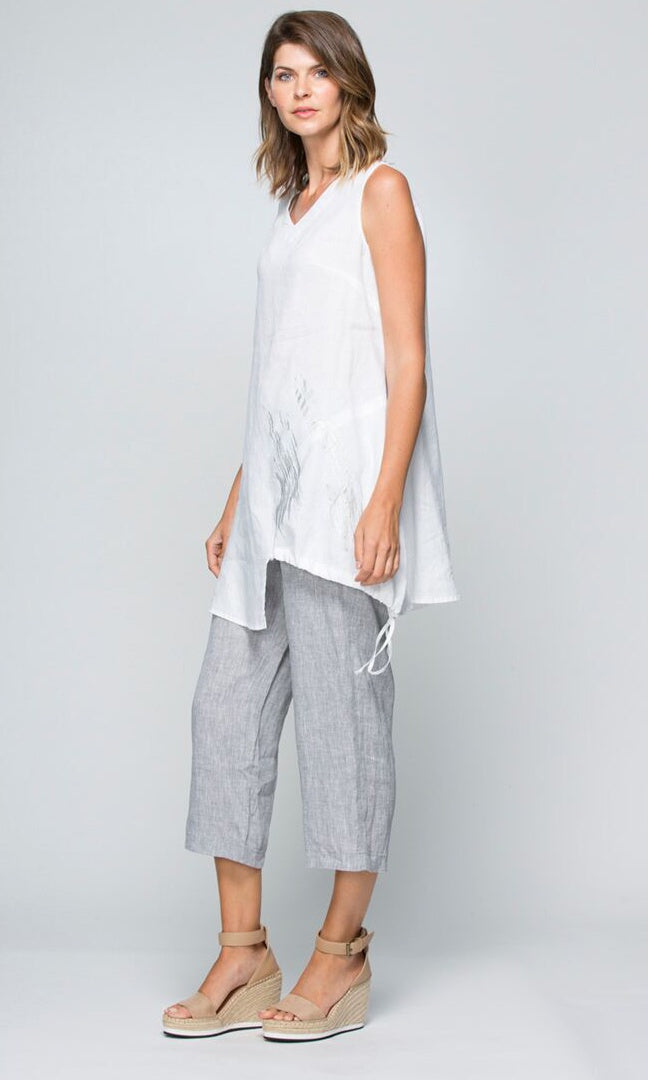 Linen Pant Pull On Yarn Dyed