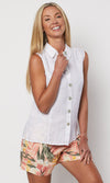 Linen Shirt Sleeveless Button, More Colours