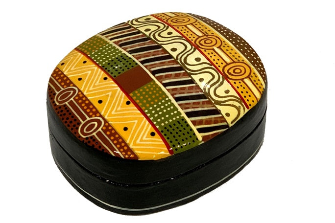 Aboriginal Art Medium Lacquer Box by Josette Papajua (2)