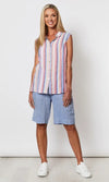 Linen Stripe Sleeveless Shirt