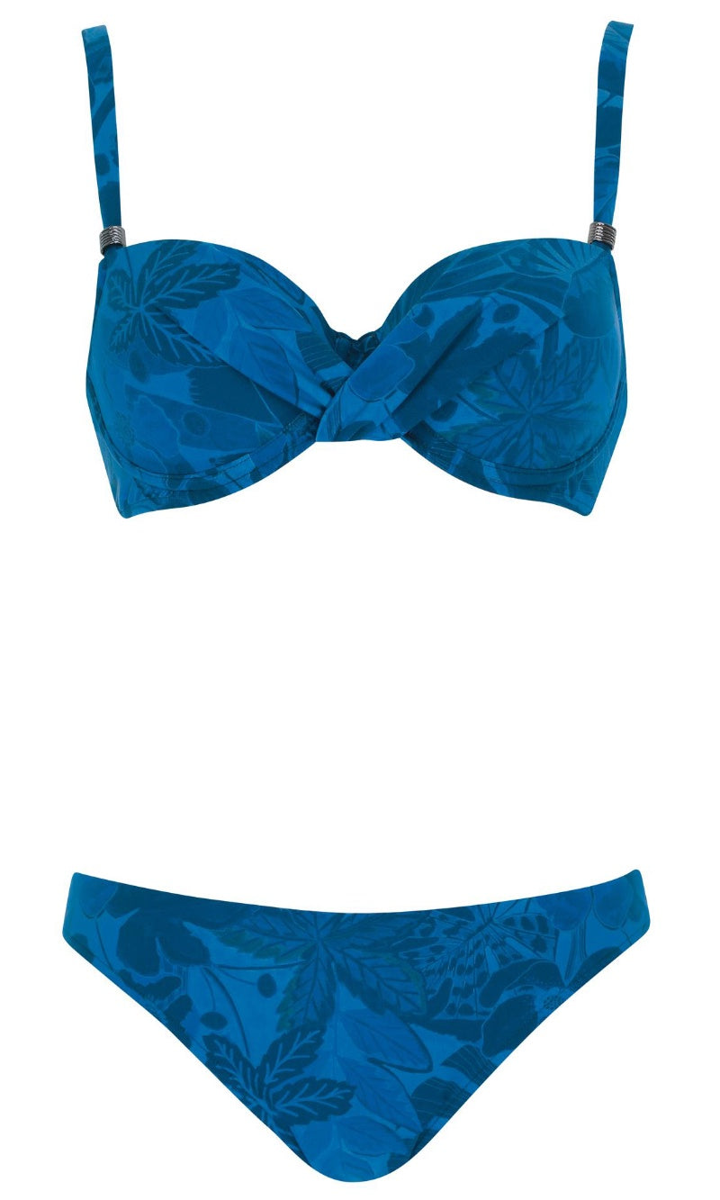Bikini Set Blue Nouveau, Special Order B Cup to G Cup